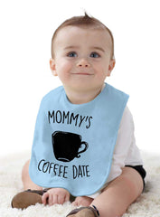 Mommy's Coffee Date Infant Baby Bib-Direct To Garment Print-Brisco Baby