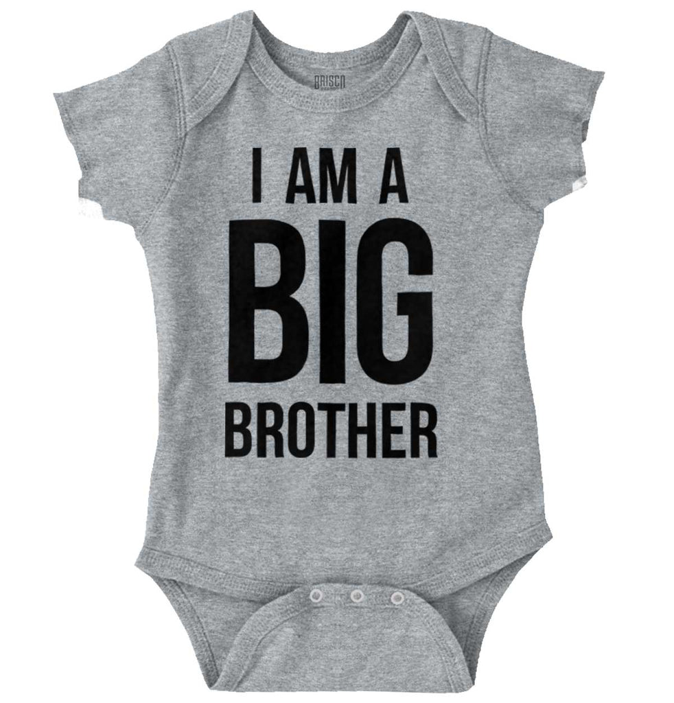 I Am A Big Brother Romper Bodysuit-Direct To Garment Print-Brisco Baby