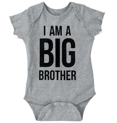I Am A Big Brother Romper Bodysuit-Direct To Garment Print-Brisco Baby