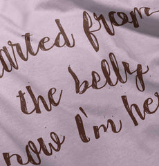 Started From The Belly Romper Bodysuit-Direct To Garment Print-Brisco Baby