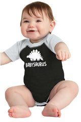 Babysaurus Raglan Romper Bodysuit-Direct To Garment Print-Brisco Baby
