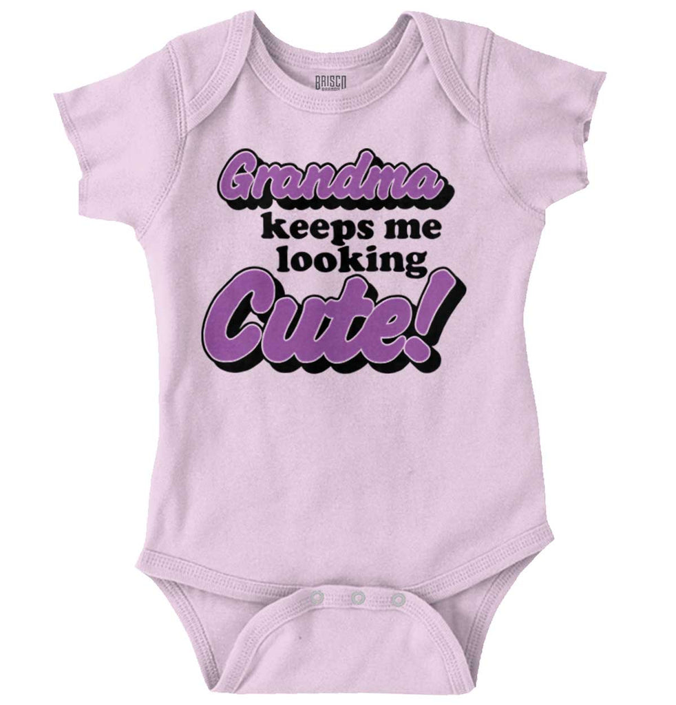 Grandma Keeps Me Cute Romper Bodysuit-Direct To Garment Print-Brisco Baby