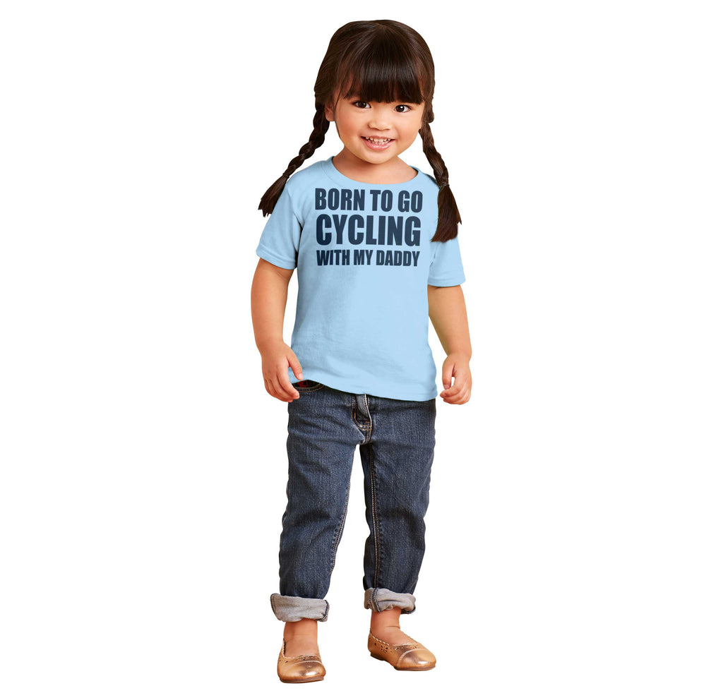 Cycling With Daddy Infant Toddler T Shirt-Direct To Garment Print-Brisco Baby