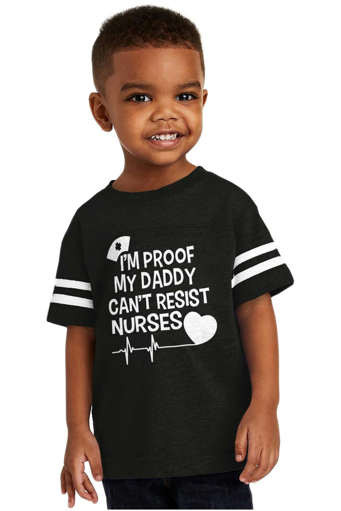 Can't Resist Nurses Toddler Football Jersey Tee-Direct To Garment Print-Brisco Baby