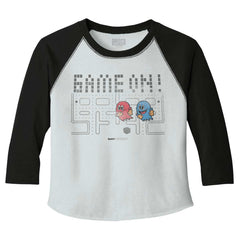 Pac-Man Ghosts Toddler Baseball-Direct To Garment Print-Brisco Baby