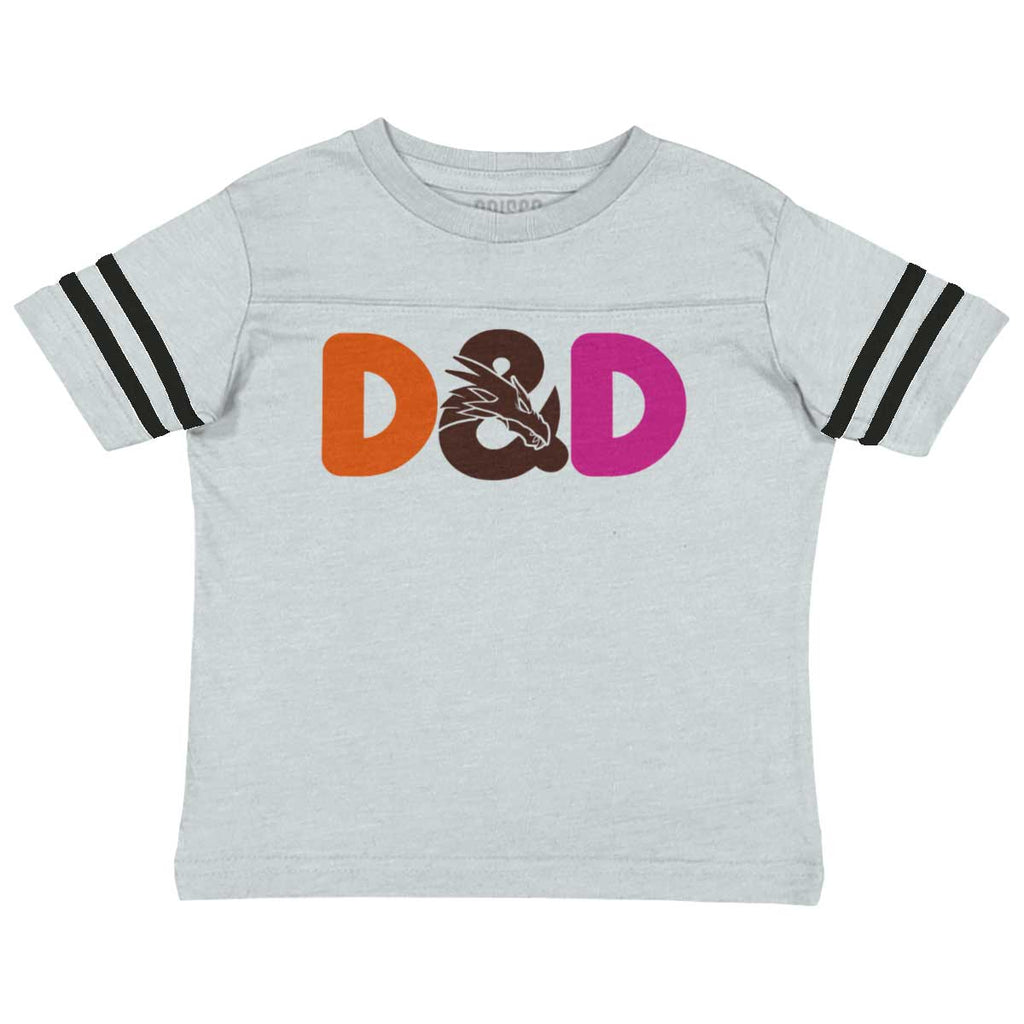 Dungeons Fantasy Tabletop Gamer Toddler Football Jersey Tee-Direct To Garment Print-Brisco Baby