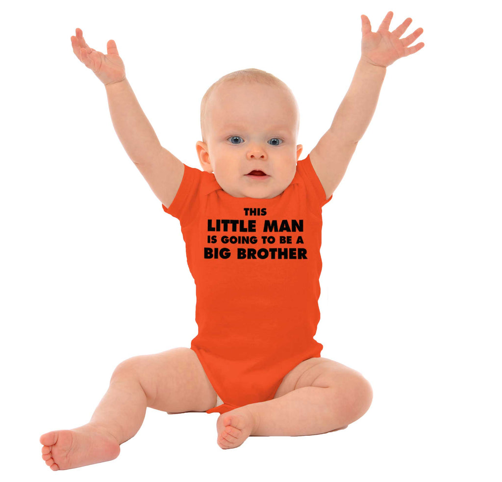 Little Man Going To Be Big Brother Romper Bodysuit-Direct To Garment Print-Brisco Baby
