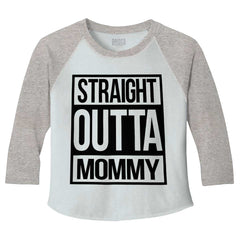 Straight Outta Mommy Toddler Baseball-Direct To Garment Print-Brisco Baby