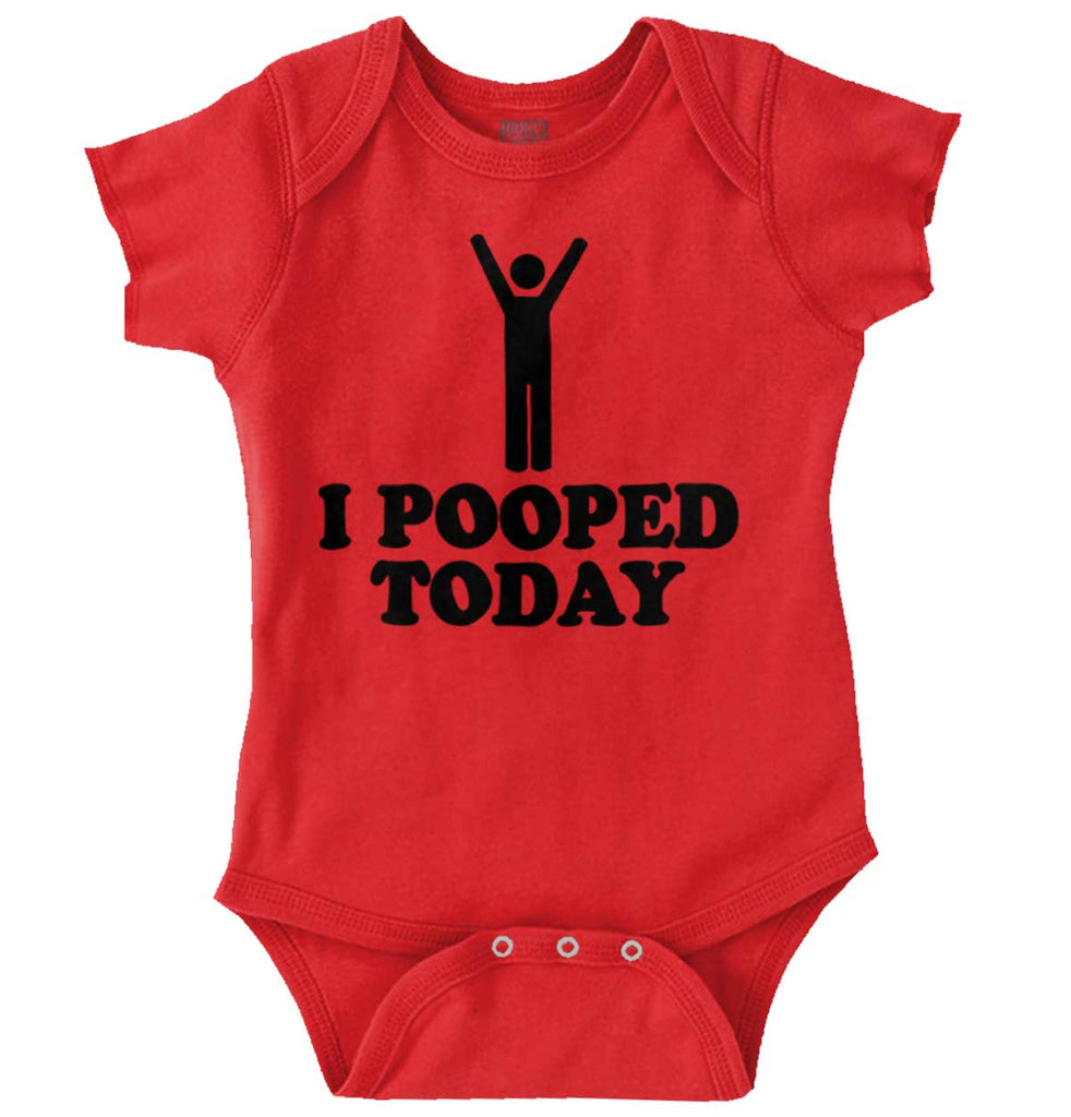 I Pooped Today Romper Bodysuit-Direct To Garment Print-Brisco Baby