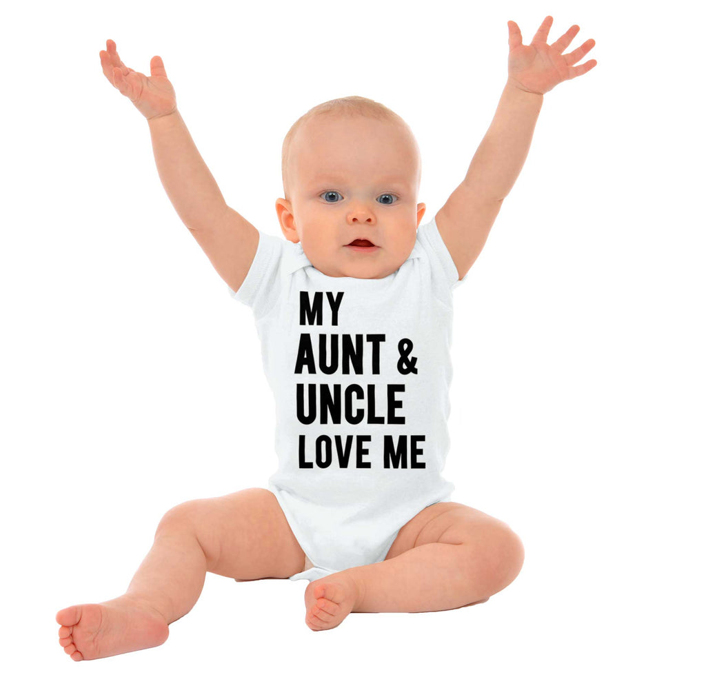 Aunt And Uncle Love Me Romper Bodysuit-Direct To Garment Print-Brisco Baby