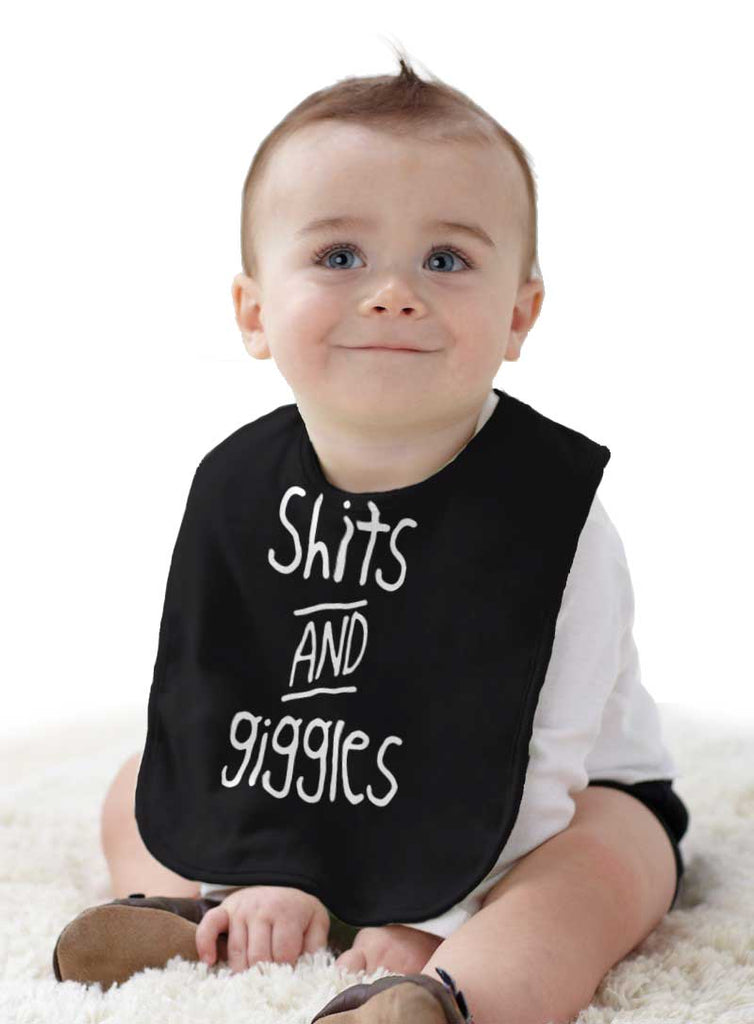 Shits and Giggles Infant Baby Bib-Direct To Garment Print-Brisco Baby