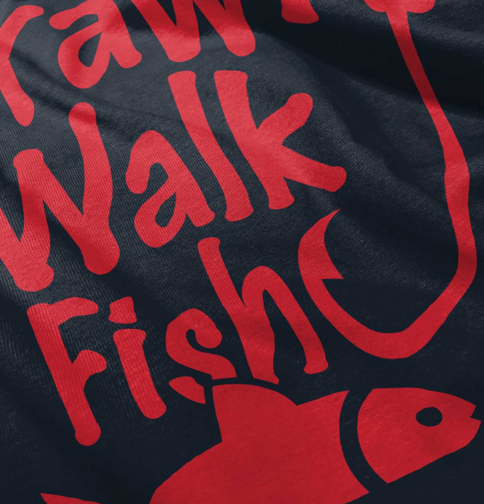 Crawl Walk Fish Toddler Ruffled Trim T-Shirt-Direct To Garment Print-Brisco Baby