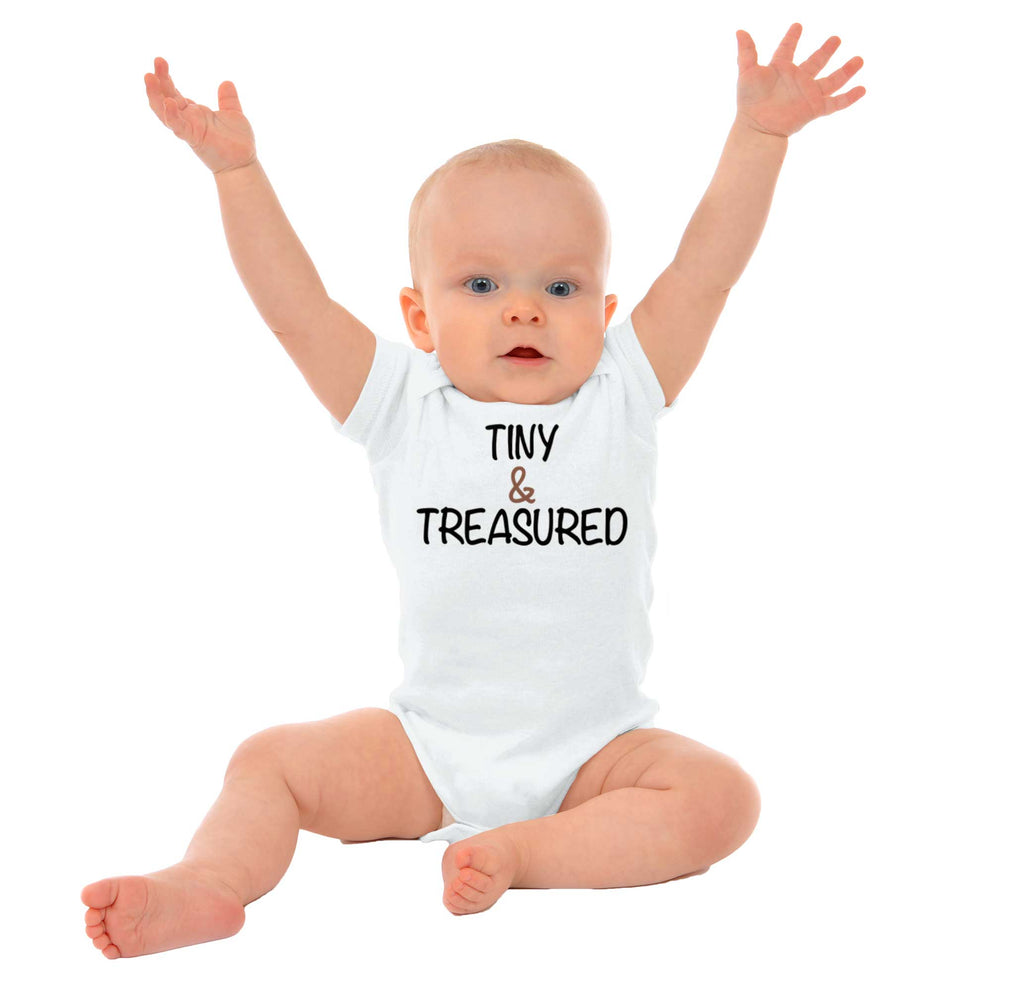 Tiny & Treasured Romper Bodysuit-Direct To Garment Print-Brisco Baby