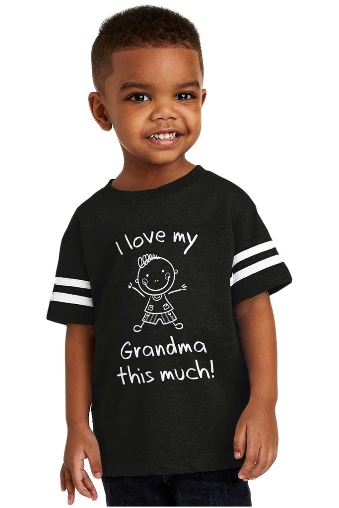 Love My Grandma Toddler Football Jersey Tee-Direct To Garment Print-Brisco Baby