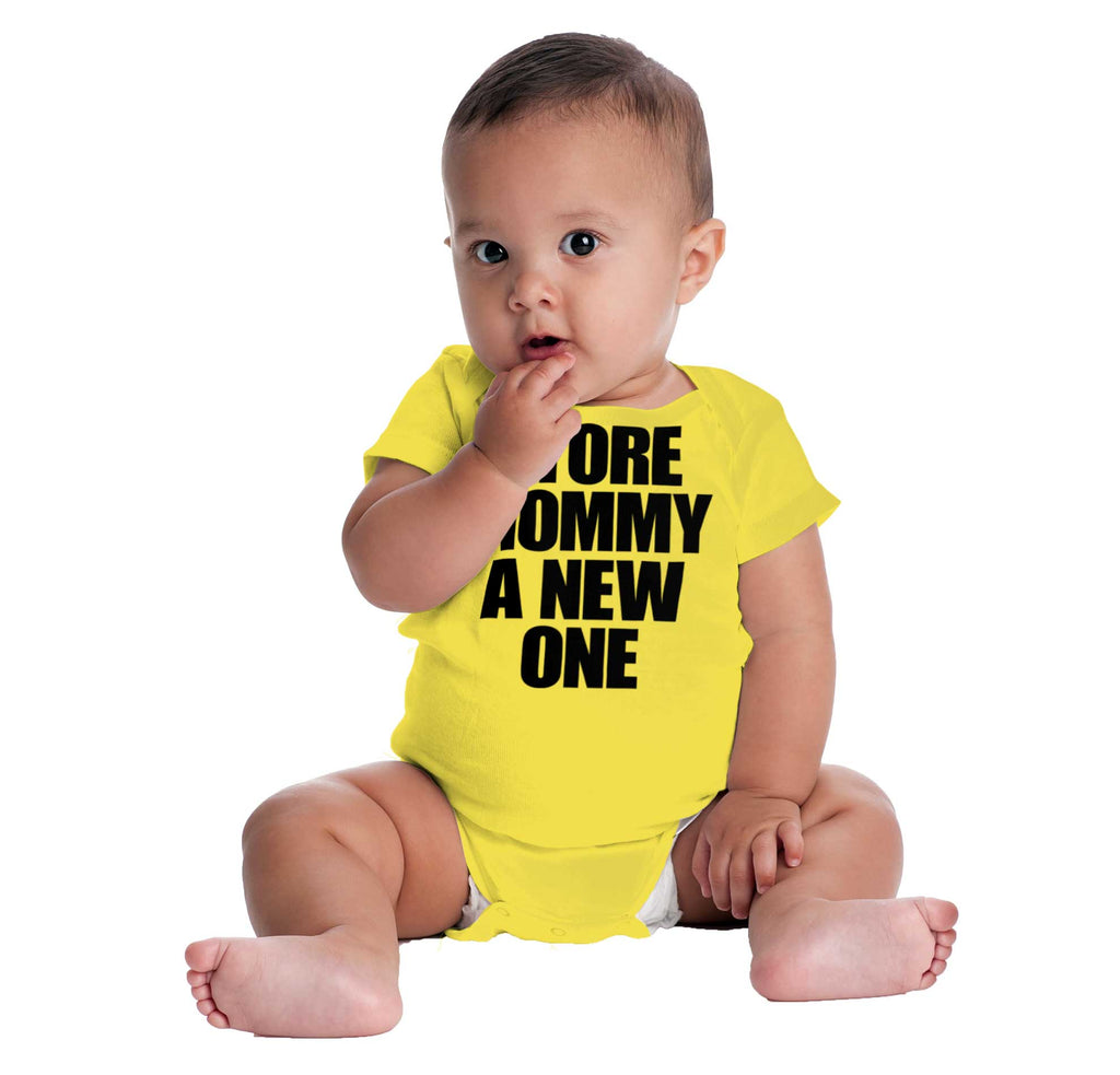 Tore Mommy A New One Romper Bodysuit-Direct To Garment Print-Brisco Baby
