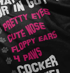 Cocker Spaniel List Romper Bodysuit-Direct To Garment Print-Brisco Baby