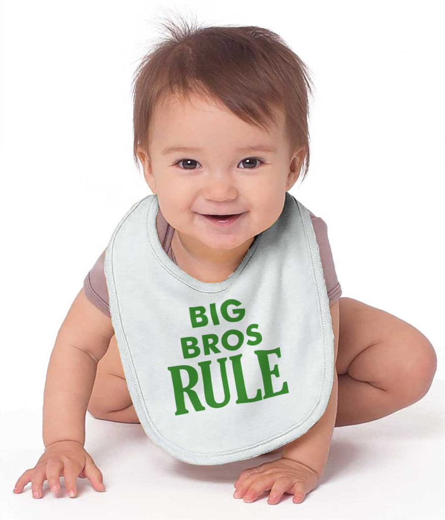 Big Bros Rule Infant Baby Bib-Direct To Garment Print-Brisco Baby