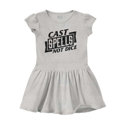 Cast Spells Not Dice Dungeons Solid Baby Infant Dress-Direct To Garment Print-Brisco Baby