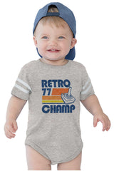 Retro 77 Champ Gamer Dragons Football Romper Bodysuit-Direct To Garment Print-Brisco Baby