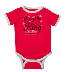 Daughter Of The King Ringer Romper Bodysuit-Direct To Garment Print-Brisco Baby