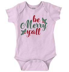 Be Merry Y'all Romper Bodysuit-Direct To Garment Print-Brisco Baby