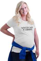 Winter Baby Is Coming Maternity T-Shirt-Direct To Garment Print-Brisco Baby