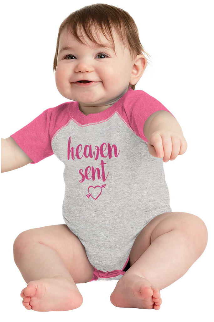 Heaven Sent Raglan Romper Bodysuit-Direct To Garment Print-Brisco Baby