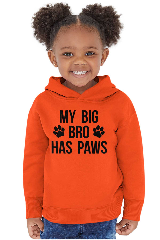 Big Bro Has Paws Toddler Pullover Hoodie-Direct To Garment Print-Brisco Baby