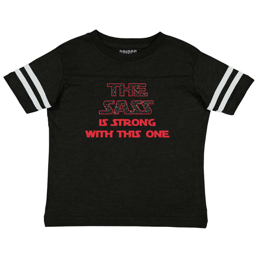 Sass Is Strong Toddler Football Jersey Tee-Direct To Garment Print-Brisco Baby