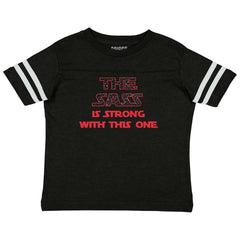 Sass Is Strong Toddler Football Jersey Tee-Direct To Garment Print-Brisco Baby