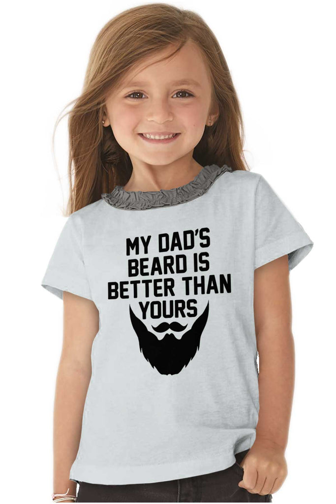 Dad's Beard Toddler Ruffled Trim T-Shirt-Direct To Garment Print-Brisco Baby