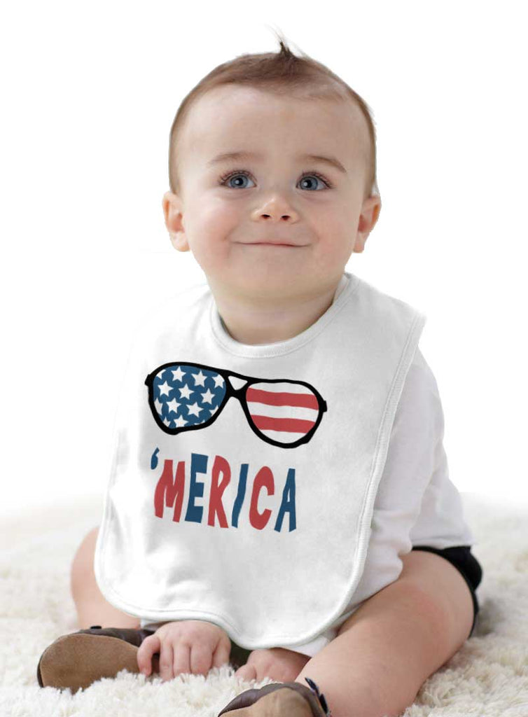 ‘merica Infant Baby Bib-Direct To Garment Print-Brisco Baby