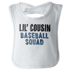 Lil Cousin Baseball Squad Infant Baby Bib-Direct To Garment Print-Brisco Baby