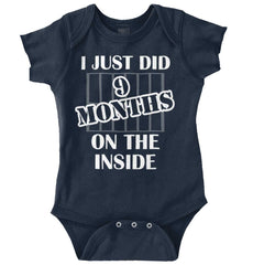 9 Months On The Inside Romper Bodysuit-Direct To Garment Print-Brisco Baby