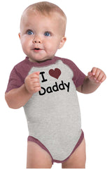 I Heart Daddy Raglan Romper Bodysuit-Direct To Garment Print-Brisco Baby