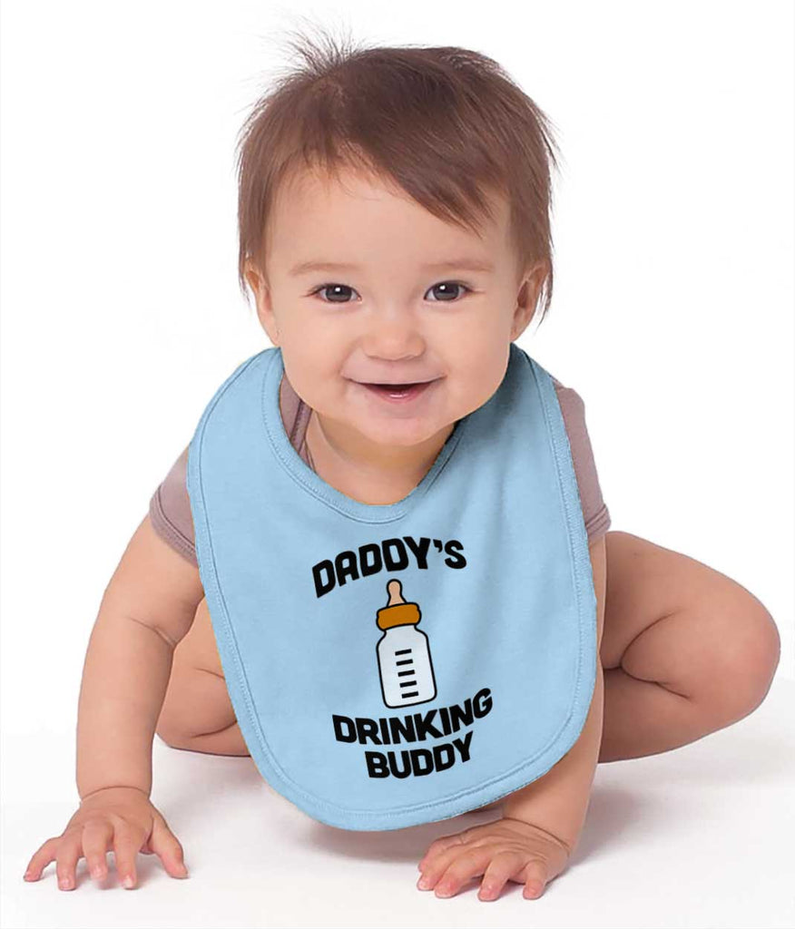 Dad Drinking Buddy Infant Baby Bib-Direct To Garment Print-Brisco Baby