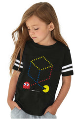 Pac-Man Cube Toddler Football Jersey Tee-Direct To Garment Print-Brisco Baby