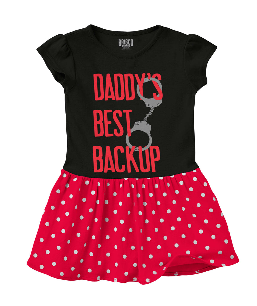 Daddy's Best Backup Baby Polka Dot Skirt Dress-Direct To Garment Print-Brisco Baby