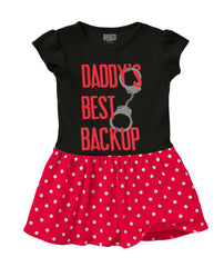 Daddy's Best Backup Baby Polka Dot Skirt Dress-Direct To Garment Print-Brisco Baby