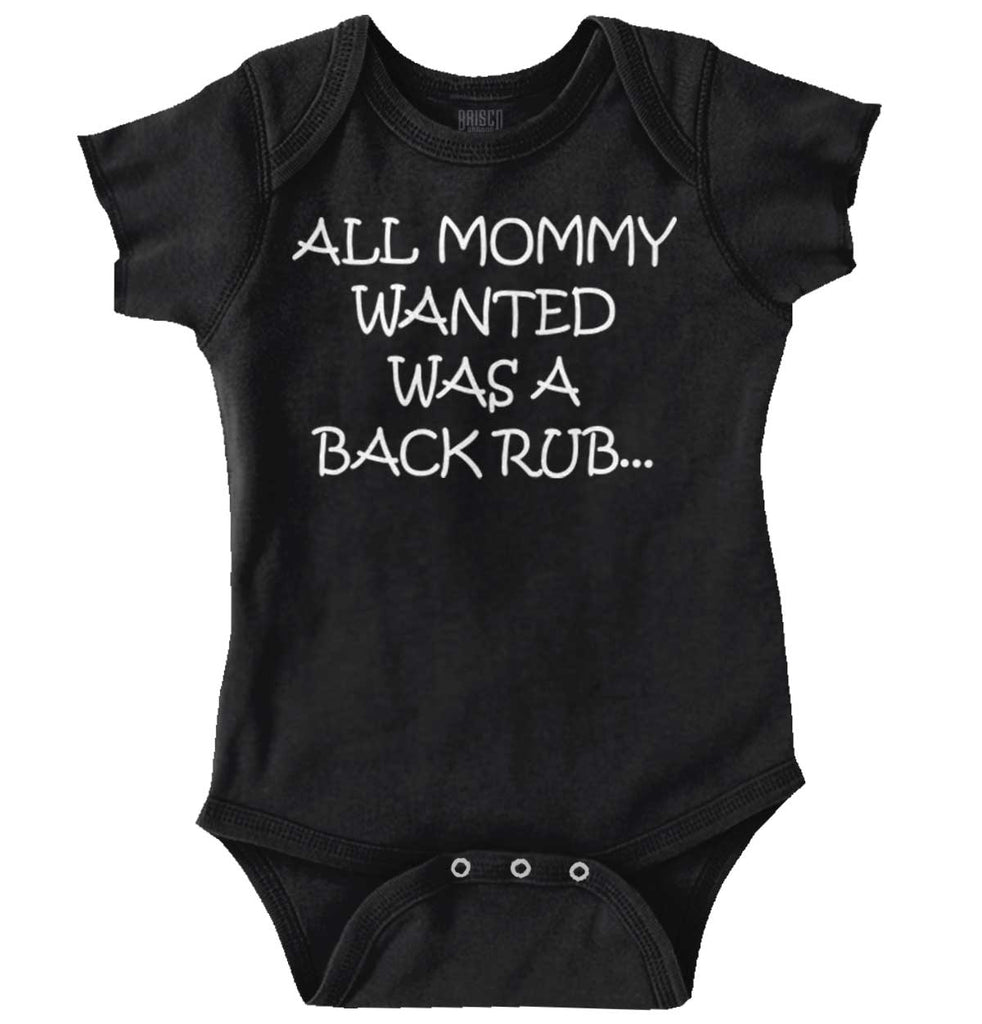 Mommy Backrub Romper Bodysuit-Direct To Garment Print-Brisco Baby