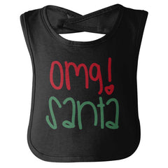 OMG Santa Infant Baby Bib-Direct To Garment Print-Brisco Baby